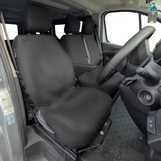 Renault Trafic Van 2014+ Tailored Seat Covers - Three Front Seats With Under Seat Storage