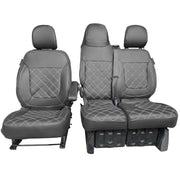Vauxhall Vivaro Van 2014-2019 Leatherette Seat Covers - Three Front Seats Folding Middle Seat