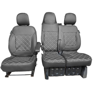 Vauxhall Vivaro Van 2014-2019 Leatherette Seat Covers - Three Front Seats Folding Middle Seat