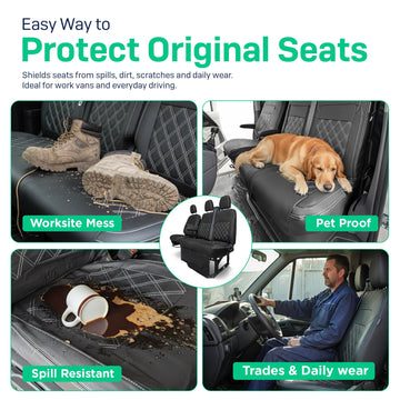 Ford Transit Custom Motorhome Leatherette Semi-Tailored Seat Covers (Pair)