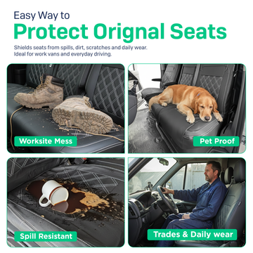 Ford Transit Custom Motorhome Leatherette Semi-Tailored Seat Covers (Pair)