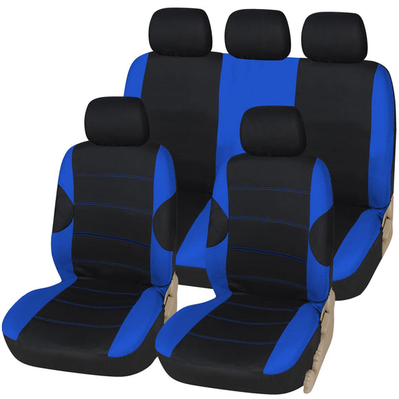  BREMER SITZBEZÜGE Car Seat Covers Compatible with VW Taigo  Driver & Passenger Set from 2021 / Car Seat Covers Set Car Seat Covers Pack  of 2 in Black/Blue Stitching : Everything Else