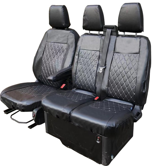 Tailored Ford Transit (Up To 2013) Diamond Quilted Leather Style Seat Covers